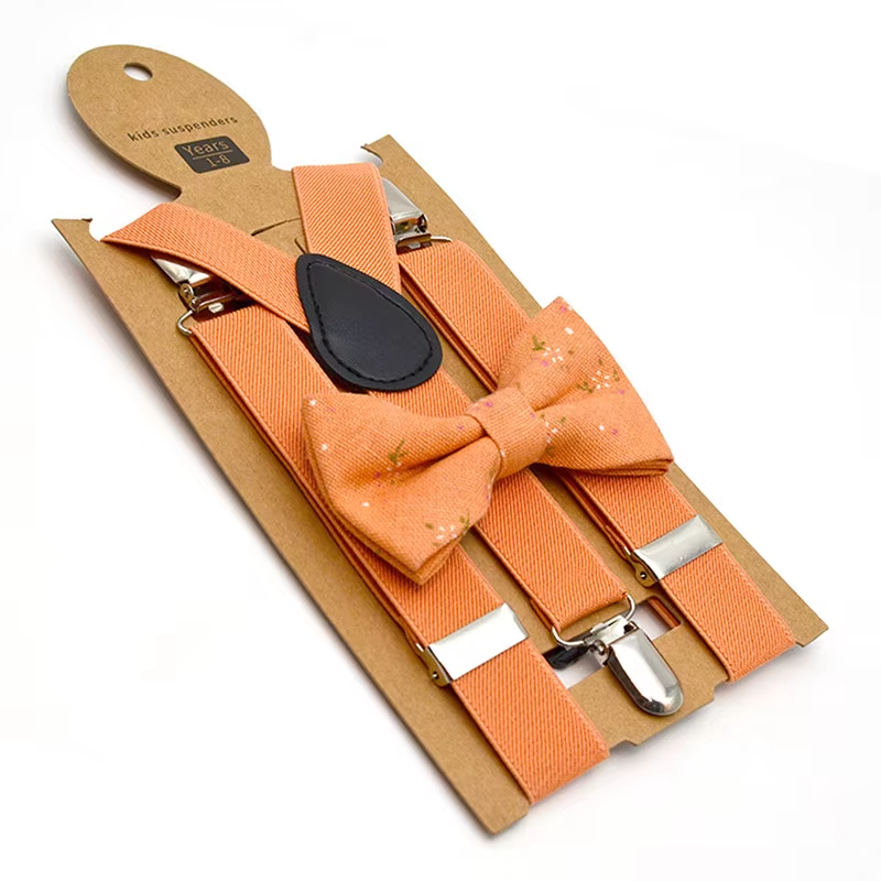 3 Clip Elastic Suspenders and Bow Tie Set