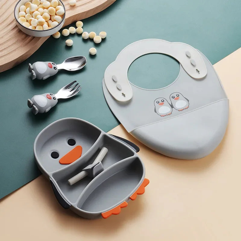 Penguin silicone tableware 