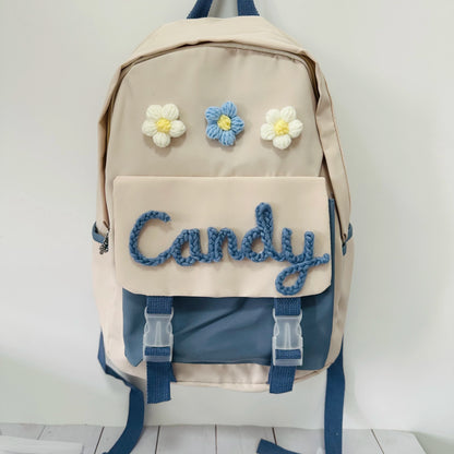 Personalized floral backpack