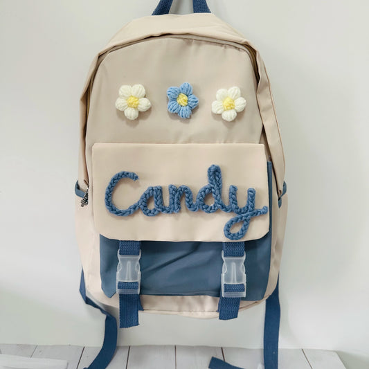 Personalized floral backpack