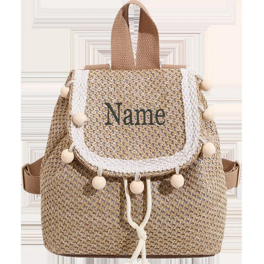 Personalized jute backpack