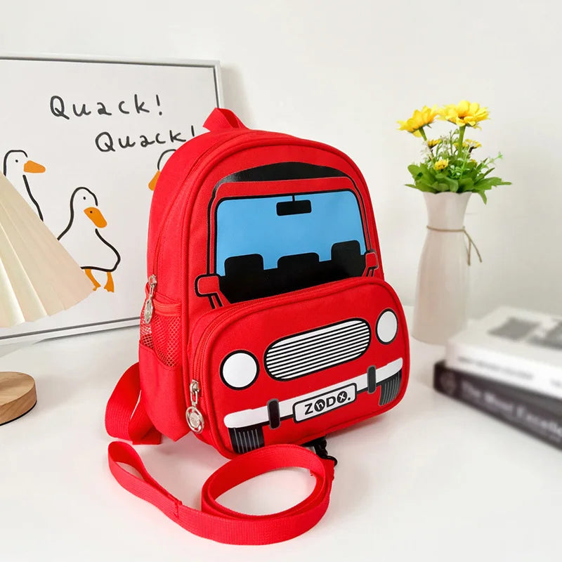 Red Cartoon Car Kids Backpack